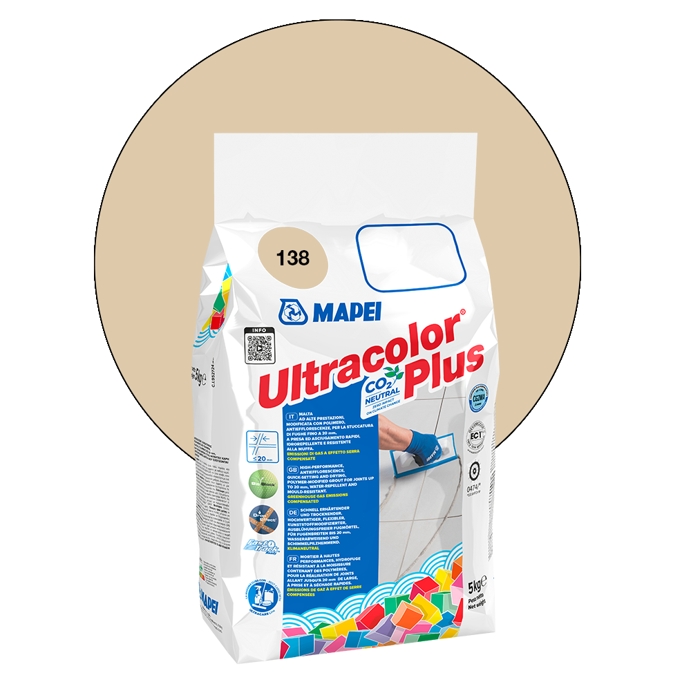 Mapei Ultracolor Plus Fugenmörtel - 138 Mandel, 5 kg main product photo